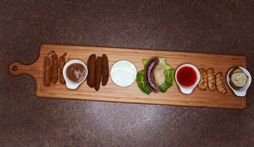 Bamboo Charcuterie Board With Handle 39.4" inch X 5.9" inch | 100 X 15 - Image 5