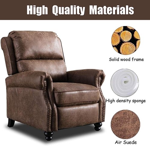 Pushback Recliner Chair With Rivet Detail For Living Room - Image 6