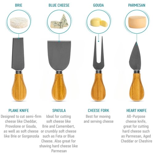 Bamboo Cheese Board and Knife Set - 10 Inch Swiveling Charcuterie - Image 12