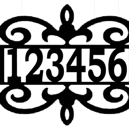 Fancy Address Plaque – Metal Wall Art