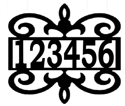 Fancy Address Plaque - Metal Wall Art