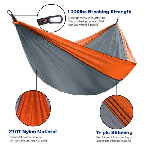 Double/Single Portable Hammock Set - Image 4
