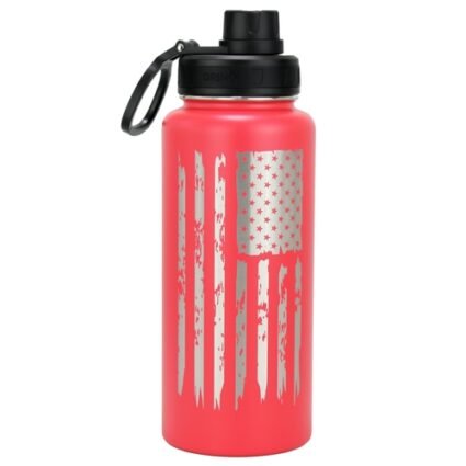 DRINCO® 32oz Stainless Steel Water Bottle – USA Flag-Barn Red