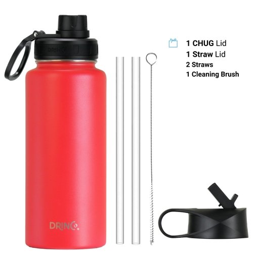 DRINCO® 32oz Stainless Steel Water Bottle - USA Flag-Barn Red - Image 2