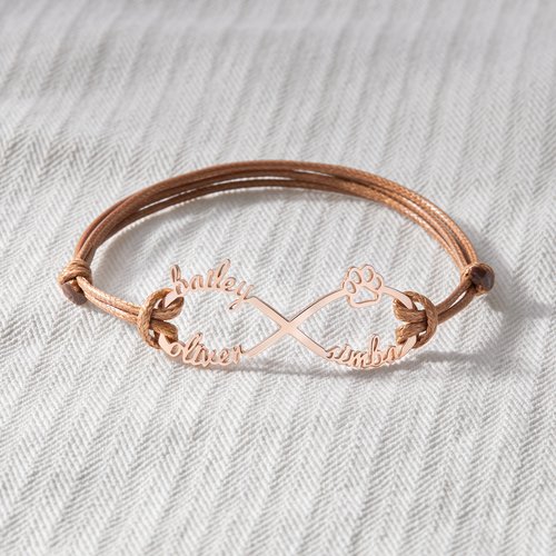 Custom Pet Name Bracelet, Pet Memorial Bracelet, Dog Cat Mom Bracelet - Image 2