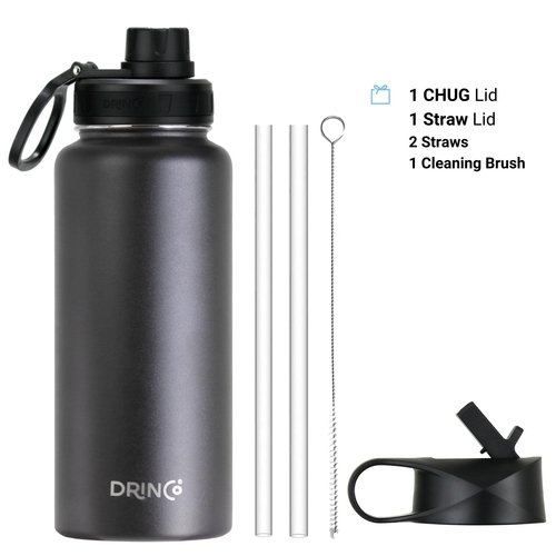 DRINCO® 32oz Stainless Steel Water Bottle-Thin Blue-Black - Image 3