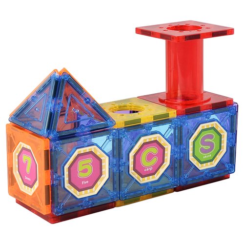Zummy 102 Pieces Kids Magnetic Building Blocks Tile Set - Image 3