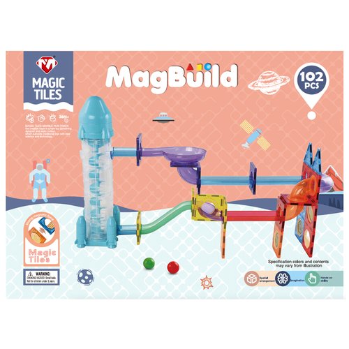 Zummy 102 Pieces Kids Magnetic Building Blocks Tile Set - Image 4