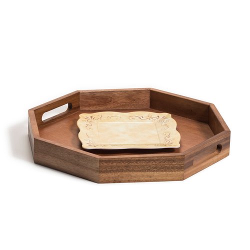 Octagon Wood Charcuterie/Serving Tray 15" - Image 2