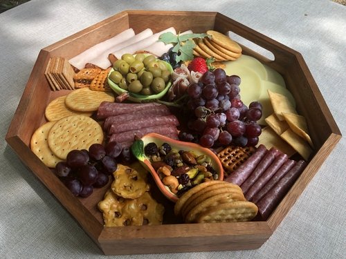 Octagon Wood Charcuterie/Serving Tray 15" - Image 3