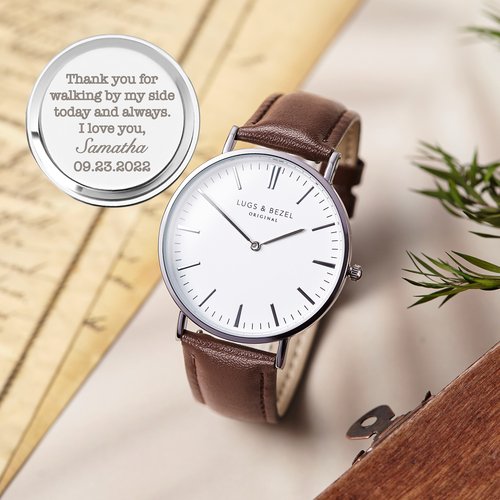 Personalized Mens Watch, Engraved Watch Gift for Boyfriend Husband - Image 5
