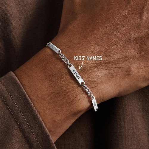 Mens Bracelet Silver, Husband Gift - Image 2