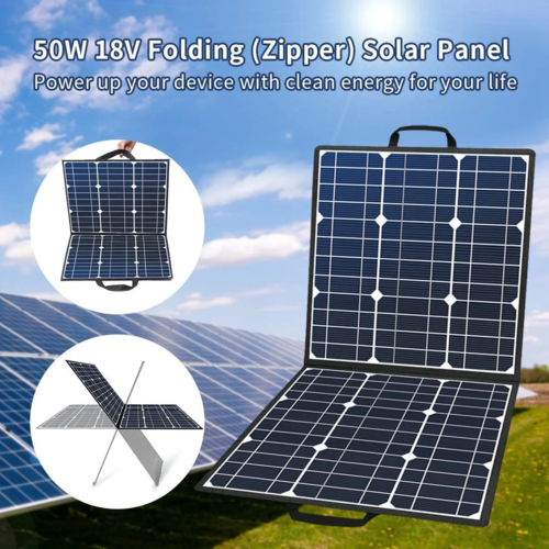 Foldable 50W 18V Portable Solar Panel - Image 2