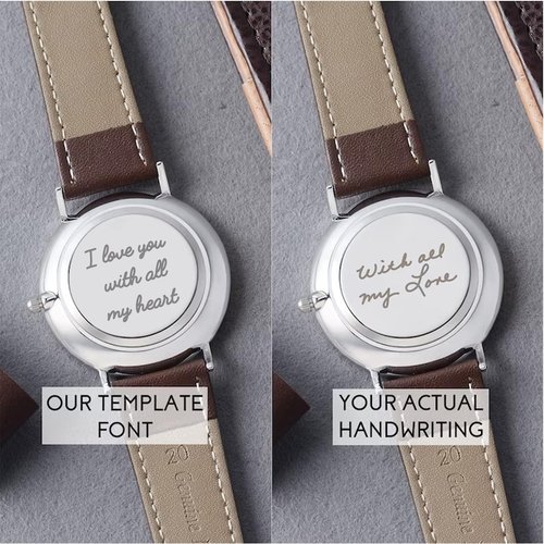Handwriting Gifts for Groom, Engraved Watch for Men - Image 4