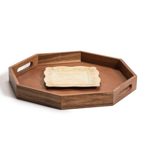 Octagon Wood Charcuterie/Serving Tray 17" - Image 2