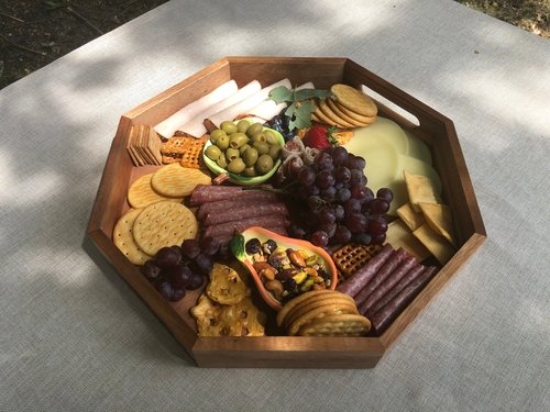 Octagon Wood Charcuterie/Serving Tray 17" - Image 3