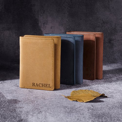 Trifold Mens Wallet, Anniversary Gift for Him, Custom Leather Wallet - Image 6