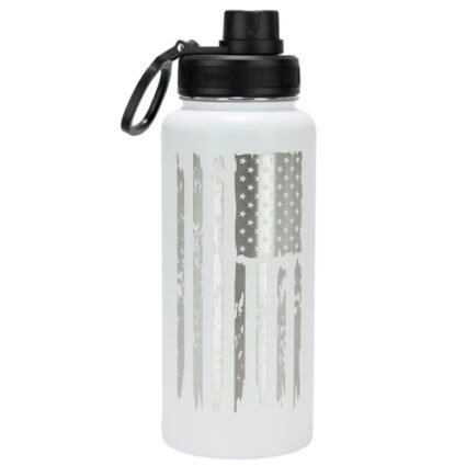DRINCO® 32oz Stainless Steel Water Bottle – USA Flag-Artic White