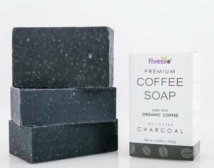 Activated Charcoal – Premium Coffee Soap Bar (Pack of 3 Bars)