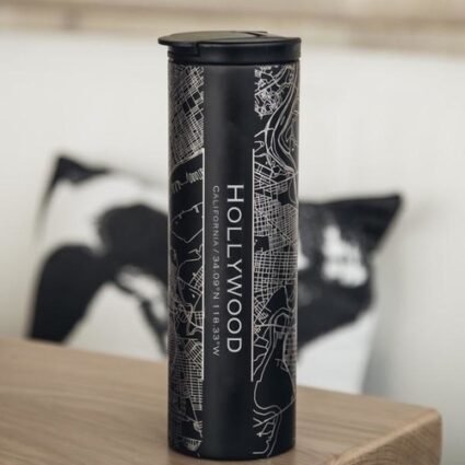 Hollywood – California Map Tumbler in Matte Black
