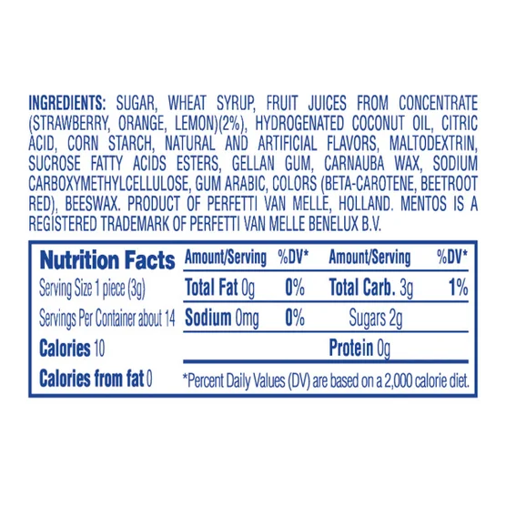 Mentos, Fruit, 1.32 oz, 15-coun - Image 2