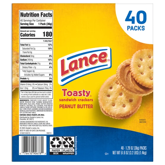 Lance Toasty Cracker Sandwiches, 1.29 oz, 40-count - Image 2