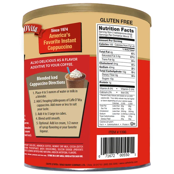 Caffe D'Vita, Instant Mocha Cappuccino, 4 lbs - Image 2