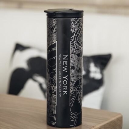 New York – New York Map Tumbler in Matte Black
